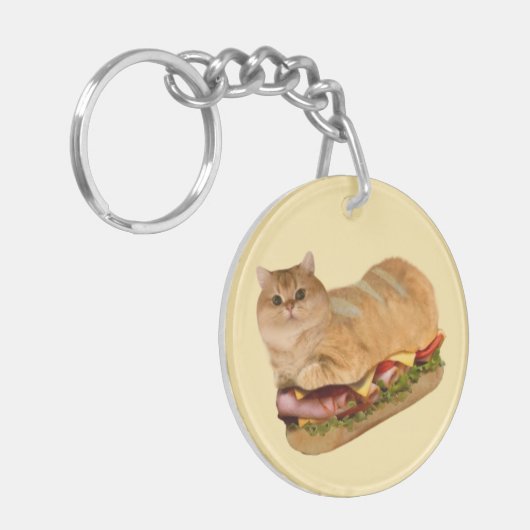 De kat brood sandwich sleutelhanger (Voorkant Links)