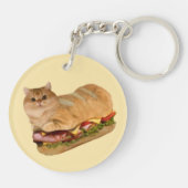 De kat brood sandwich sleutelhanger (Achterkant)