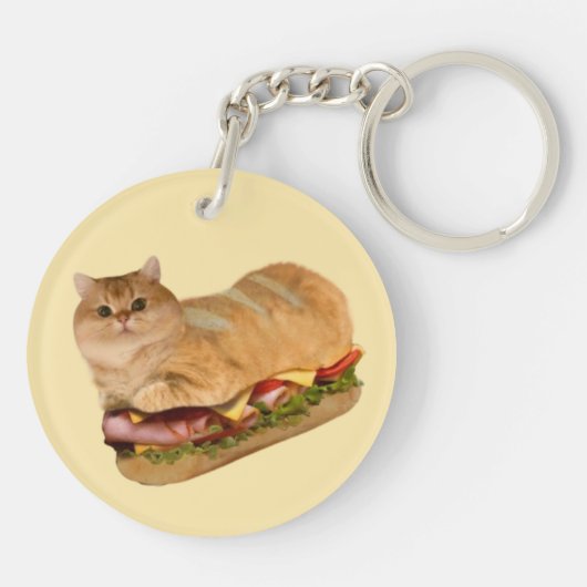 De kat brood sandwich sleutelhanger (Achterkant)