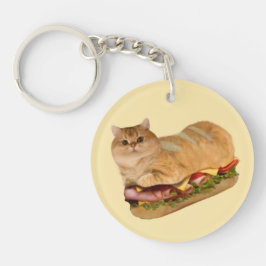 De kat brood sandwich sleutelhanger