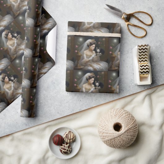 De Kat Bruid Olieverf, Cadeaupapier (Crafts)
