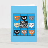 De Kat Bunch Pop Art Cute Cat Birthday Kaart (Voorkant)