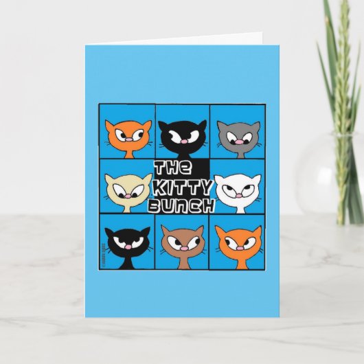 De Kat Bunch Pop Art Cute Cat Birthday Kaart (Voorkant)