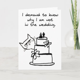 De kat crasht de bruiloft - Funny Wedding card Kaart