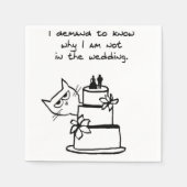 De kat crasht de bruiloft - grappige huwelijksdouc servetten (Voorkant)