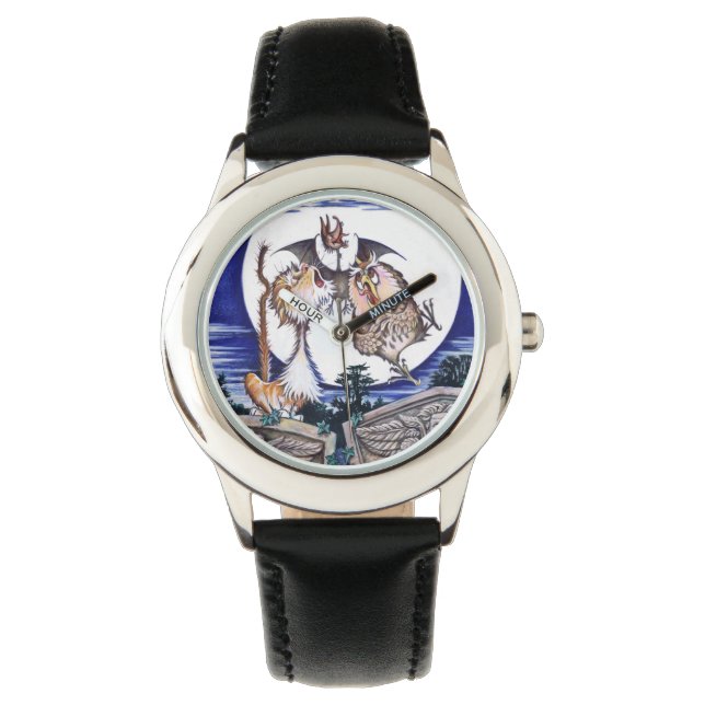 De kat de vleermuis en de uil horloge (Voorkant)