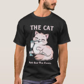 De kat die de crème kreeg die overeenkomt met zwar t-shirt (Voorkant)