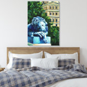 De kat die de kanarie opat canvas afdruk (Insitu (Slaapkamer))