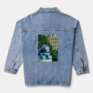 De kat die de kanarie opat denim jacket