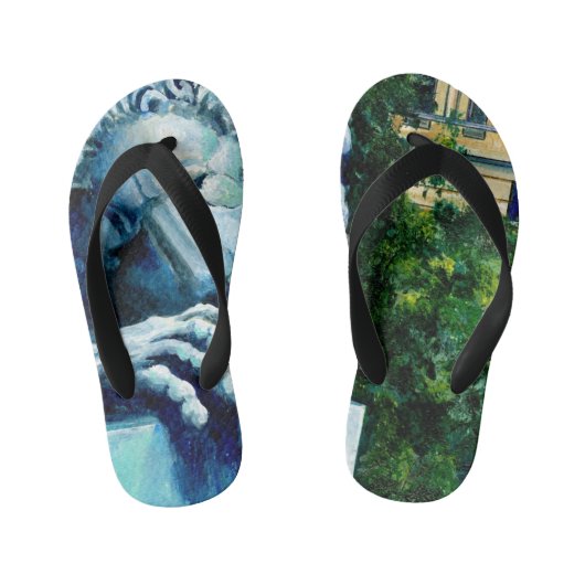 De kat die de kanarie opat kinder teenslippers (Voetbed)