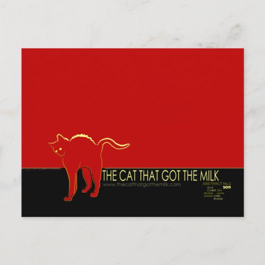 De kat die het Briefkaart van de melk kreeg (Voorkant)