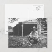 De kat die uit een koffie eten kan briefkaart (Voorkant / Achterkant)