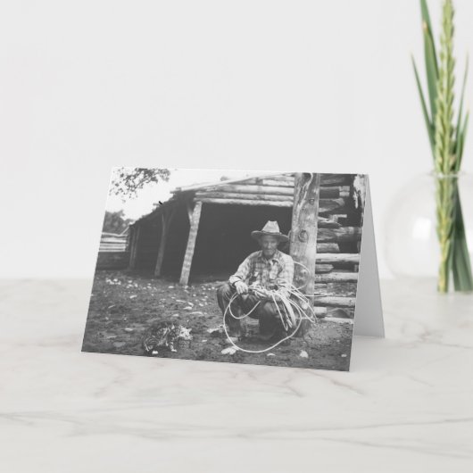 De kat die uit een koffie eten kan kaart (Voorkant)