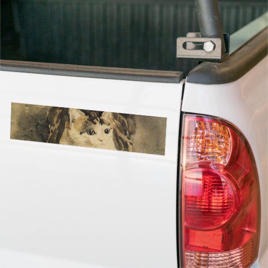 De kat (door Gwen John) Bumpersticker (Op Truck)