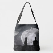 De kat droomt van de maan crossbody tas (Achterkant)