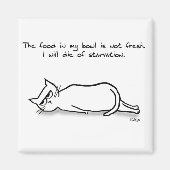 De kat eist vers voedsel - Funny Cat Magnet (Voorkant)