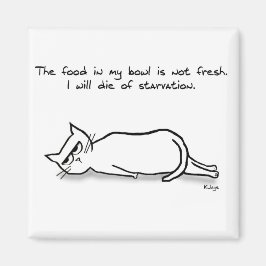 De kat eist vers voedsel - Funny Cat Magnet