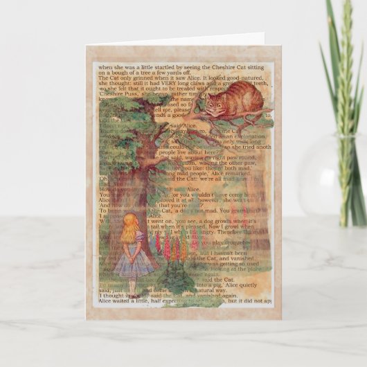 De kat en Alice van Cheshire Kaart (Voorkant)