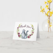 De Kat en de Bloemen van de waterverf danken u Kaart (Gele Bloem)