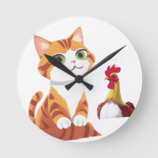 De kat en de kip ronde klok (Voorkant)