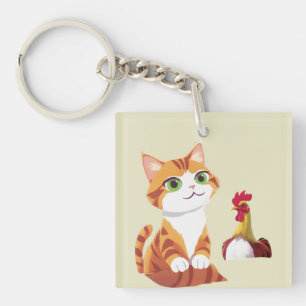 De kat en de kip sleutelhanger