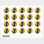 De kat en de maan ronde sticker (Vel)