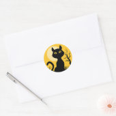 De kat en de maan ronde sticker (Envelop)