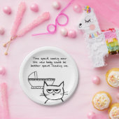 De kat en de nieuwe baby - Funny Baby shower Papieren Bordje (Feest)