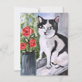 De kat en de papavers briefkaart
