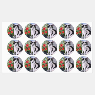 De kat en de papavers labels