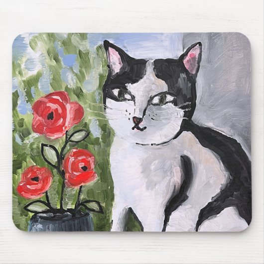 De kat en de papavers muismat (Voorkant)