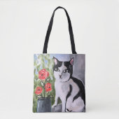 De kat en de papavers tote bag (Voorkant)