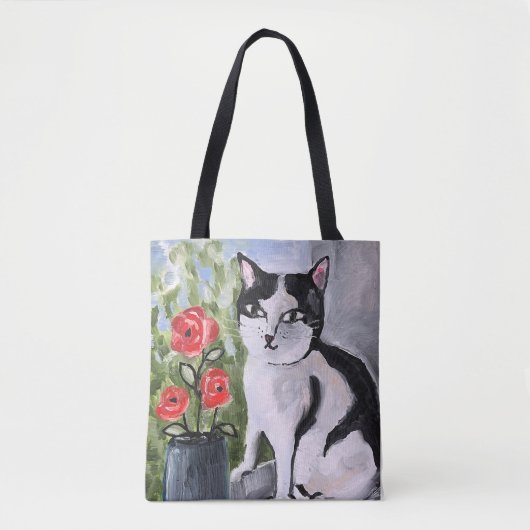 De kat en de papavers tote bag (Voorkant)