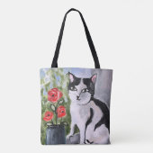 De kat en de papavers tote bag (Achterkant)