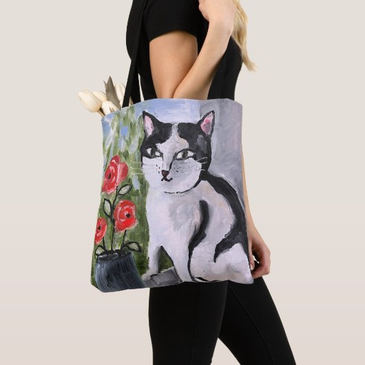 De kat en de papavers tote bag (Dichtbij)