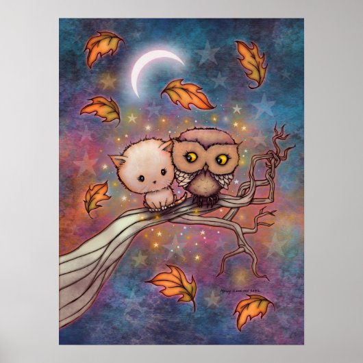 De Kat en de Uil Mooie Kunst Poster (Voorkant)