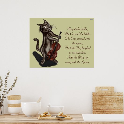 De Kat en de Viool Poster (Keuken)