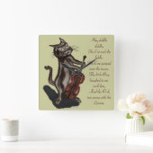 De Kat en de Viool Vierkante Klok (Huis)