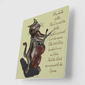 De Kat en de Viool Vierkante Klok (Hoek)