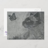 De kat en de vlinder briefkaart (Voorkant / Achterkant)