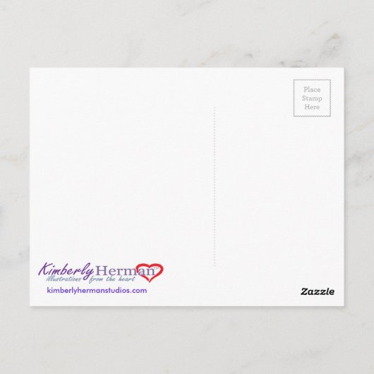 De kat en de vlinder briefkaart (Achterkant)