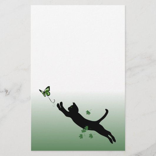 De kat en de vlinder briefpapier (Voorkant)