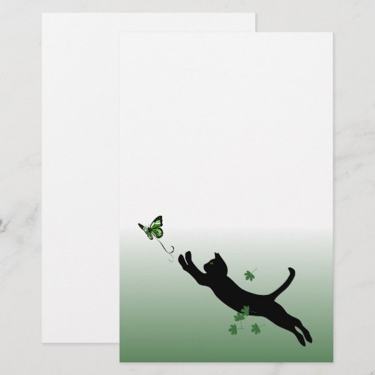 De kat en de vlinder briefpapier (Voorkant / Achterkant)