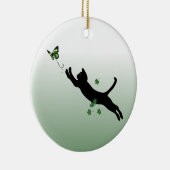 De kat en de vlinder keramisch ornament (Rechts)