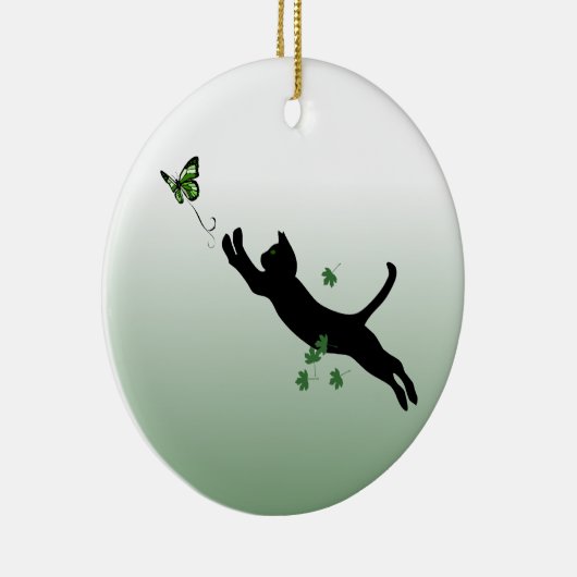 De kat en de vlinder keramisch ornament (Rechts)