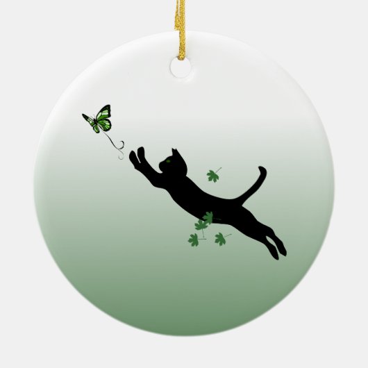 De kat en de vlinder keramisch ornament (Achterkant)