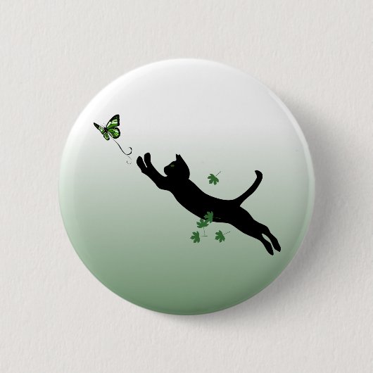 De kat en de vlinder ronde button 5,7 cm (Voorkant)
