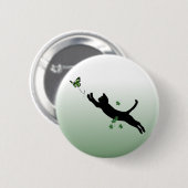 De kat en de vlinder ronde button 5,7 cm (Voorkant /achterkant)