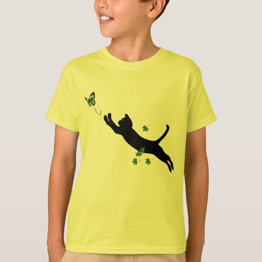 De kat en de vlinder t-shirt (Voorkant)