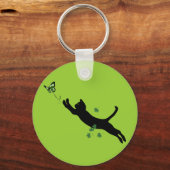 De kat en de vlinder Versie 2 Sleutelhanger (Voorkant)